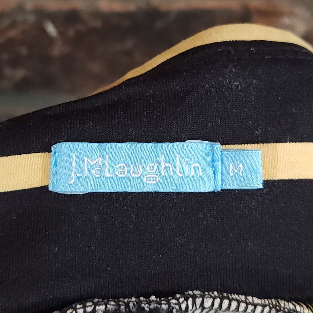 J. McLaughlin Catalina Cloth A-line Mini Skirt in Black & Gold Stripe Women's M - Picture 7 of 7